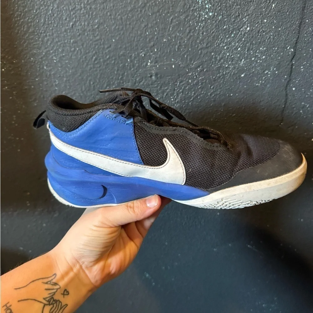 Nike Hustle D Black and Blue Athletic Basketball Sneakers